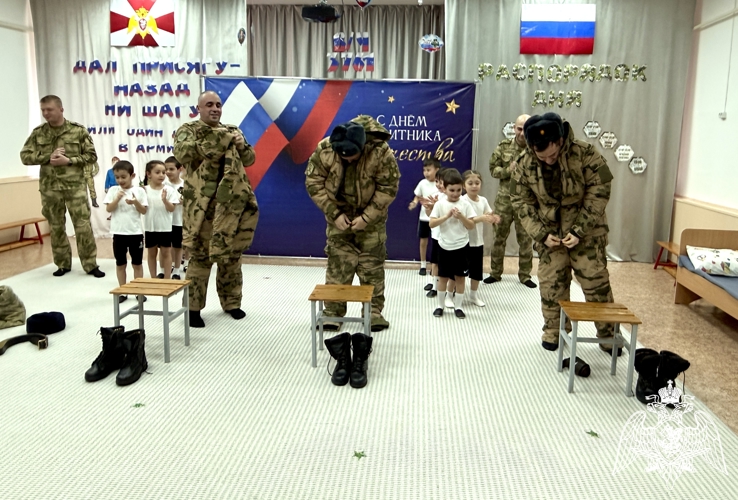 Спортивная эстафета в предверии Дня защитника Отечества в флиале № 1 детского сада "Звездочка" ст. Наурская