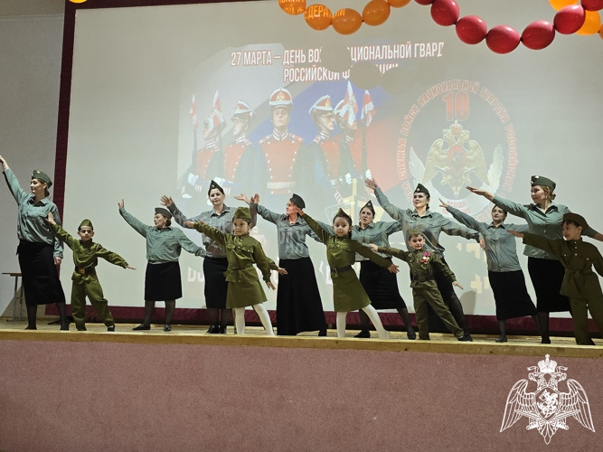 Участие педагогического коллектива филиала № 1 детского сада "Звездочка" ст. Наурская в праздничном концерте, посвященном 10-й годовщине со Дня образования войск национальной гвардии